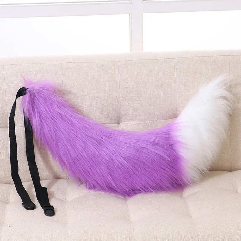 Adjustable Belt Fox Tail Cat Fur Furry Carnival Party  Gift  Anime Cosplay Costume for Adults Children Halloween Christmas