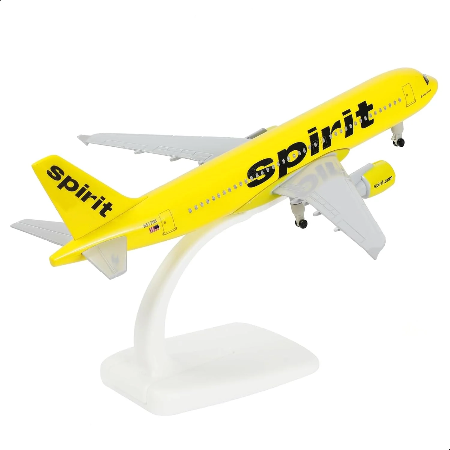 20cm Alloy Plane Model Spirit Airways A320 Diecast Metal Airplane Model with Stand wheel for Aviation Gift or Display Collection
