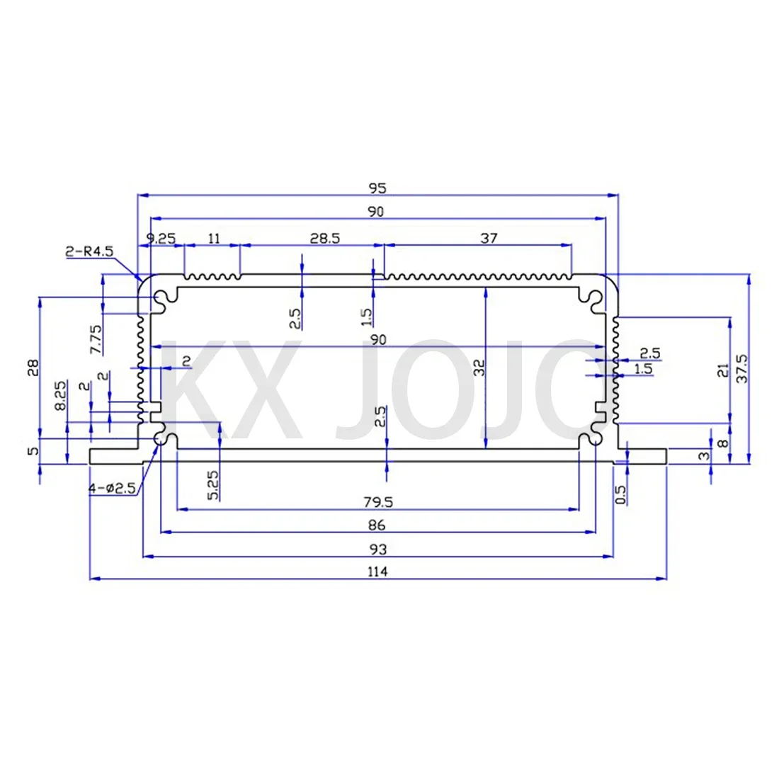 Aluminum Enclosure 114*37.5*120mm Integrated Case Silver Waterproof Box Profile Electronic Components Shell