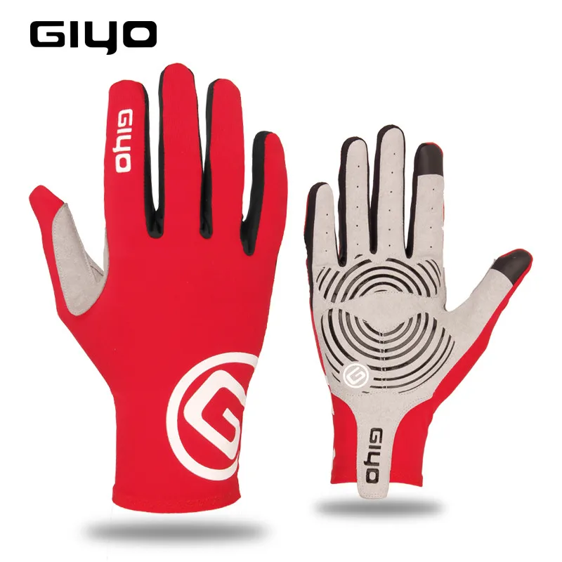 GIYO Wind Breaking Cycling Full Finger Gloves Touch Screen Anti-slip Bicycle Lycra Fabric Mittens Bicicleta Road Bike Long Glove