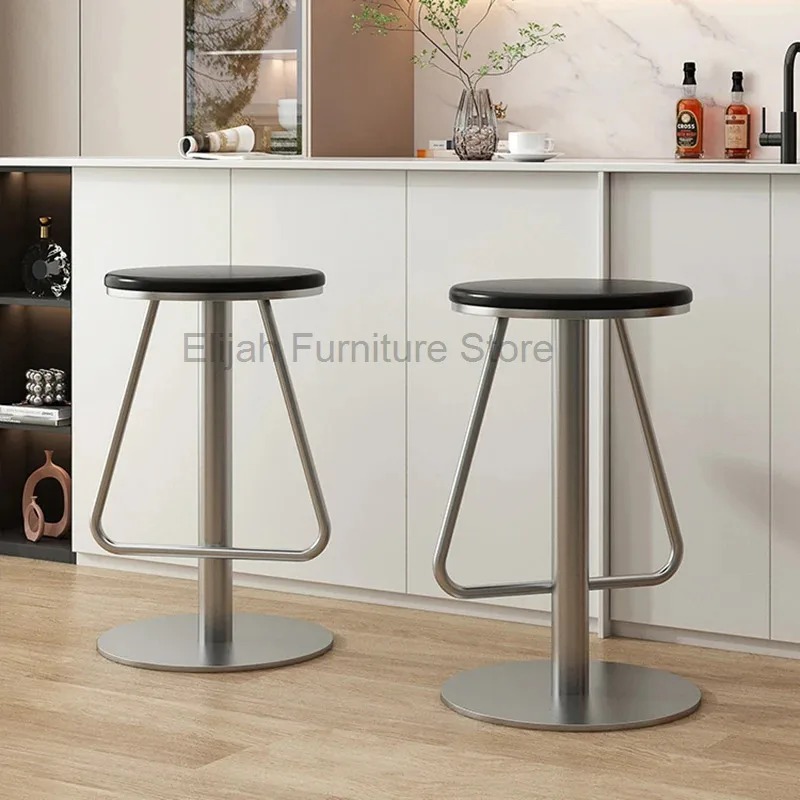 

Solid Wood Home Bar Chair Design Adjustable Chair Simple Island Table Chair Iron Bar Stool Furniture