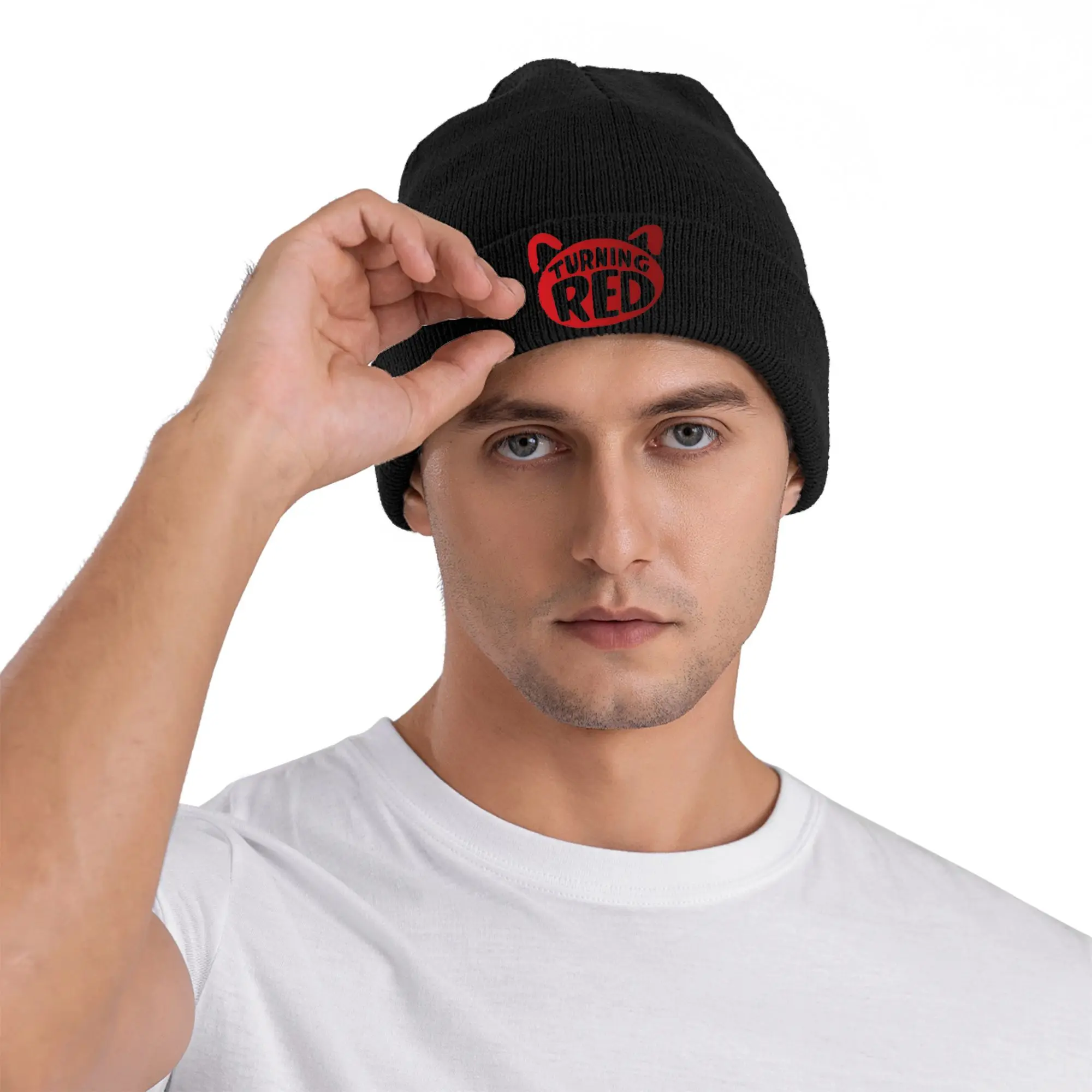 Men Women Turning red Logo  Beanie Hats  Casual Knit Hat Autumn Outdoor Sport Caps Graphic Elastic Bonnet Hats