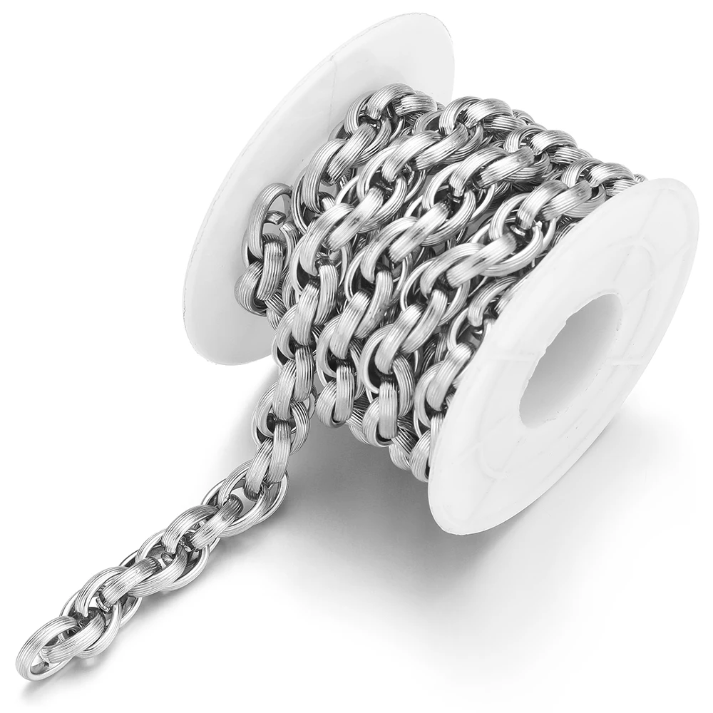 

1 Meter Stainless Steel Textured Knot Chain for Men Necklace Women Jewelry Making DIY Bracelet Accessories Wholesale Bulk