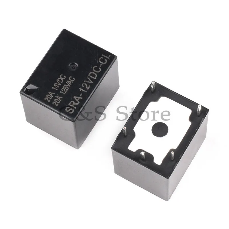 100pcs 5V 12V 24V 20A DC Power Relay SRA-05VDC SRA-12VDC SRA-24VDC-CL/AL 4Pin 5Pin PCB Type Relay