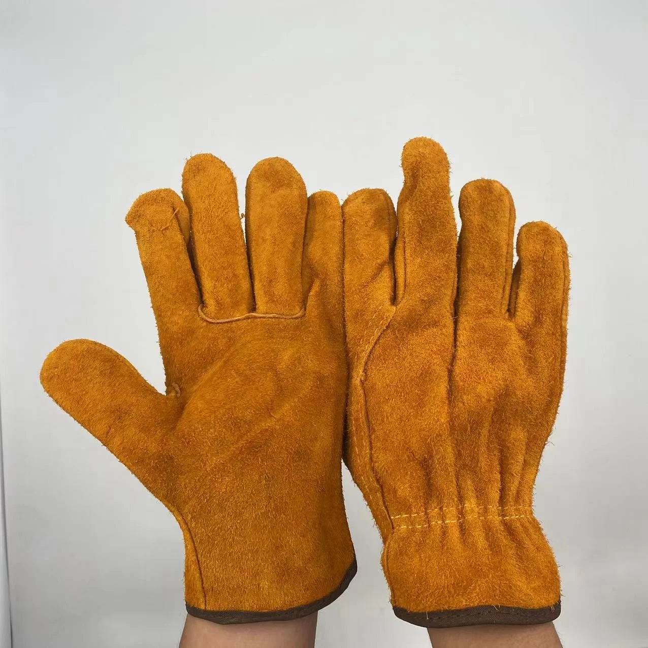 Cowhide Electric Security Protection Welder Gloves Safety Workers Wear-resistant Anti-skid Driver Thermal Insulation Gloves