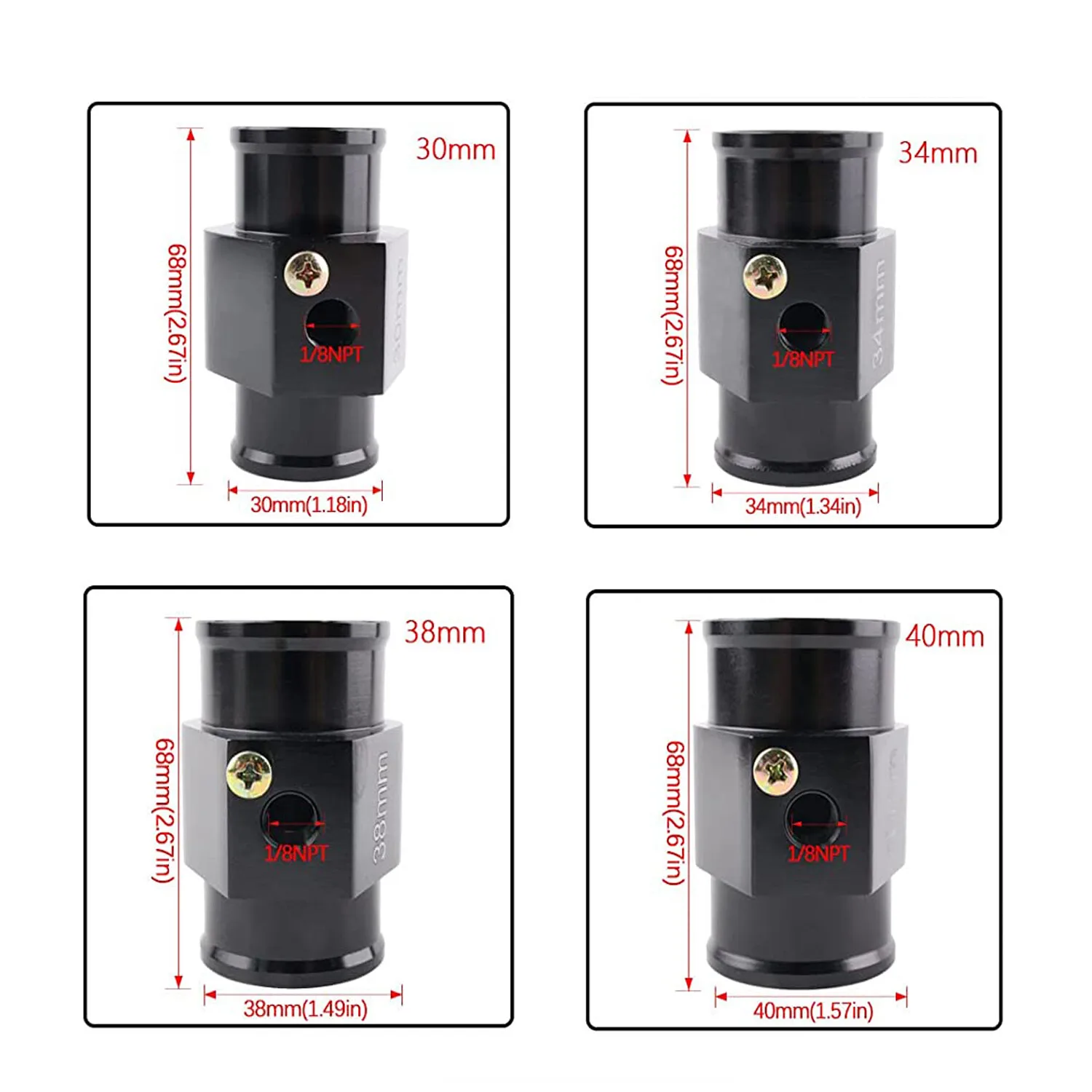 38 مللي متر درجة حرارة الماء المشتركة الأنابيب الاستشعار قياس خرطوم المبرد محول #3