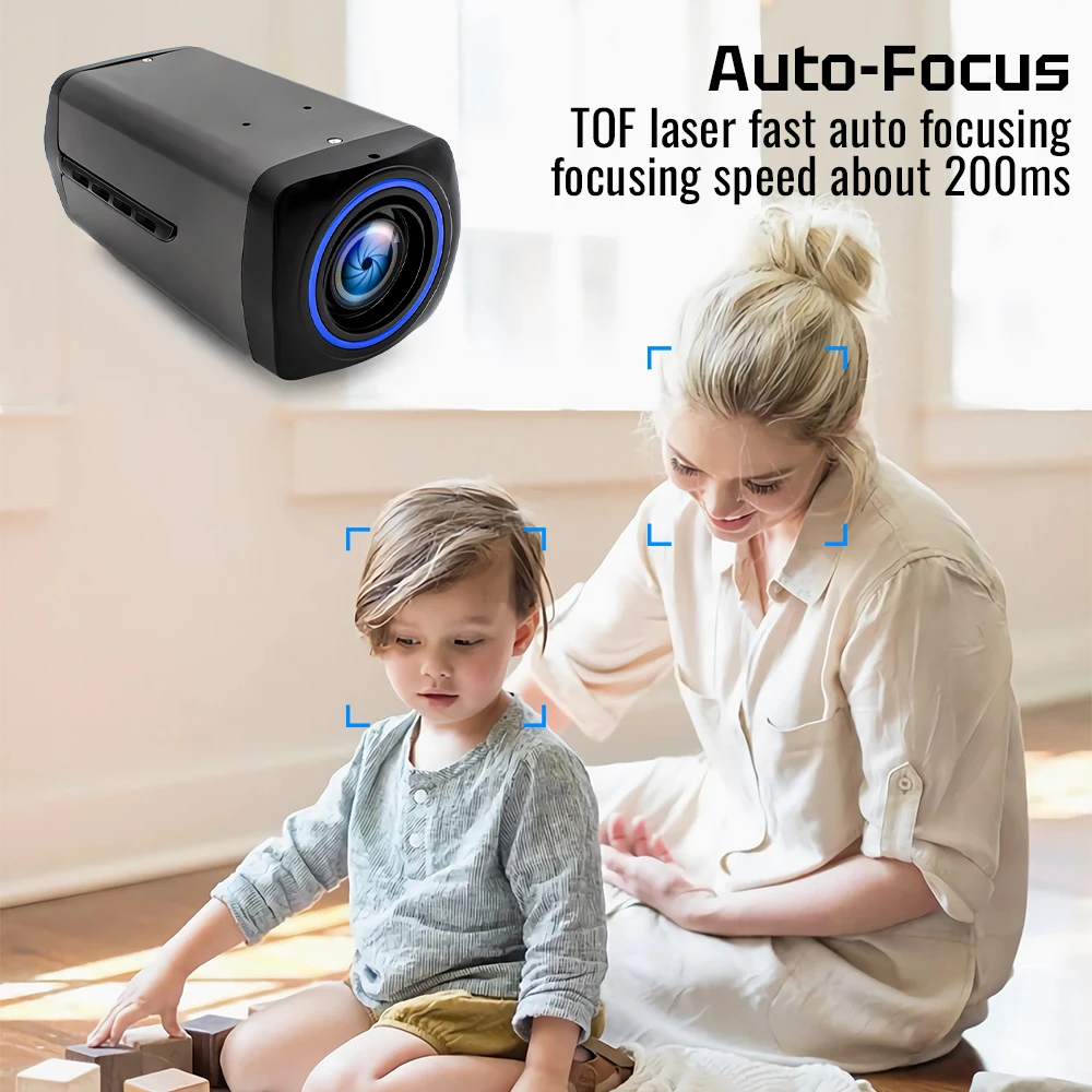 WGWK 36X Zoom PC Webcam 4K POE48V Kamera z automatycznym ustawianiem ostrości Zdalnie sterowana zmotoryzowana kamera sieciowa 5MP 30FPS do transmisji strumieniowej wideo na żywo