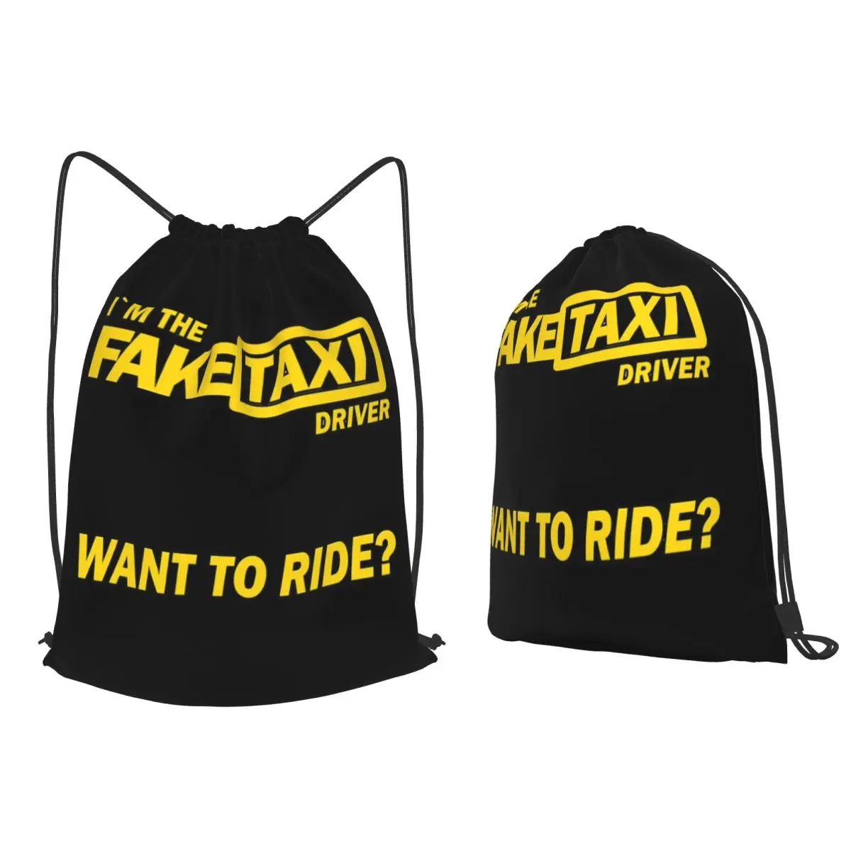 I'M The Fake Taxi Driver Backpacks Multi-function Drawstring Bags Sports Bag Book Bags for Travel Students