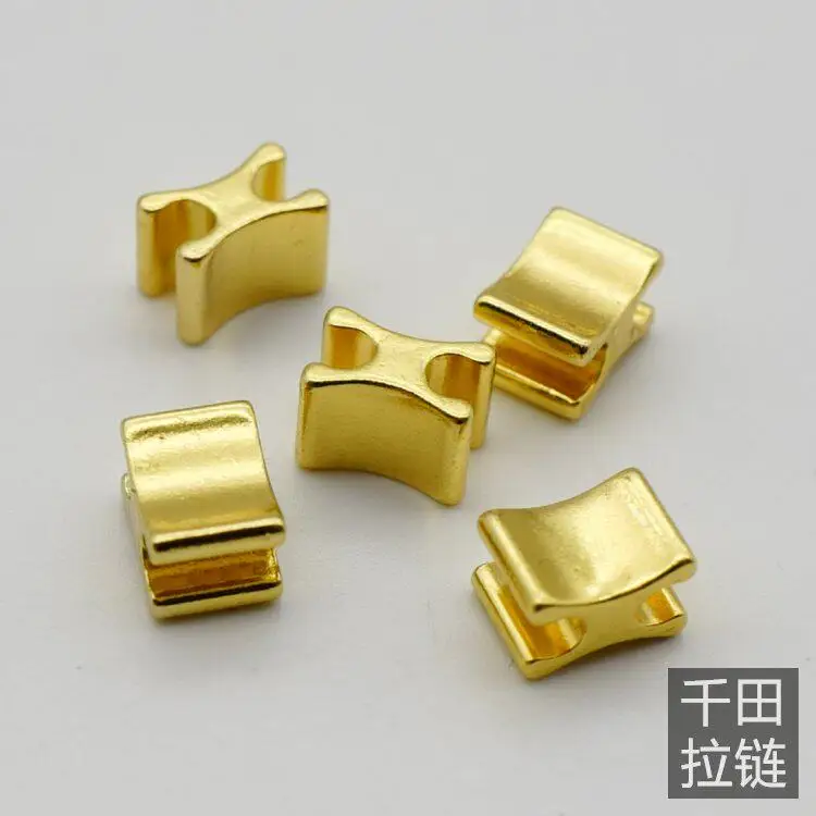 

100 Set No.5 Qiantian Anti-leather Acid Environmentally Friendly Copper Metal Zipper Lower Stop Handmade Luggage Leather