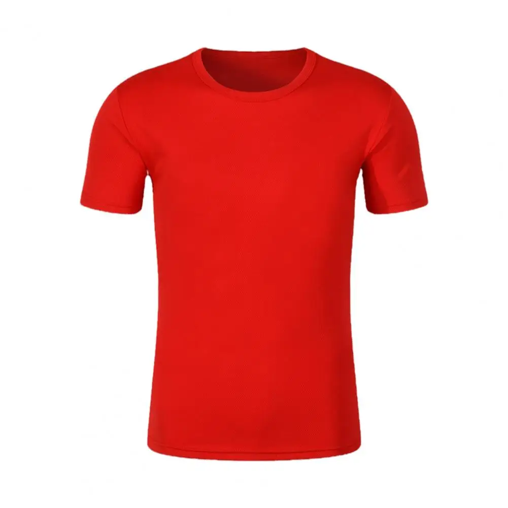 Quick drying T-shirt Unisex Short Sleeve Sport T Shirt Trainer Running T-Shirt Solid Color Breathable Women Men Tee Top S to 4XL