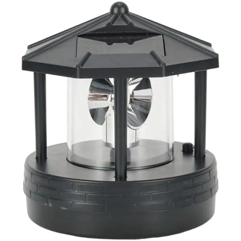 B62B-2X LED Solar Powered Lighthouse,360 Degree Rotating Lamp LED Solar Lighthouse Landscape Path Lights B