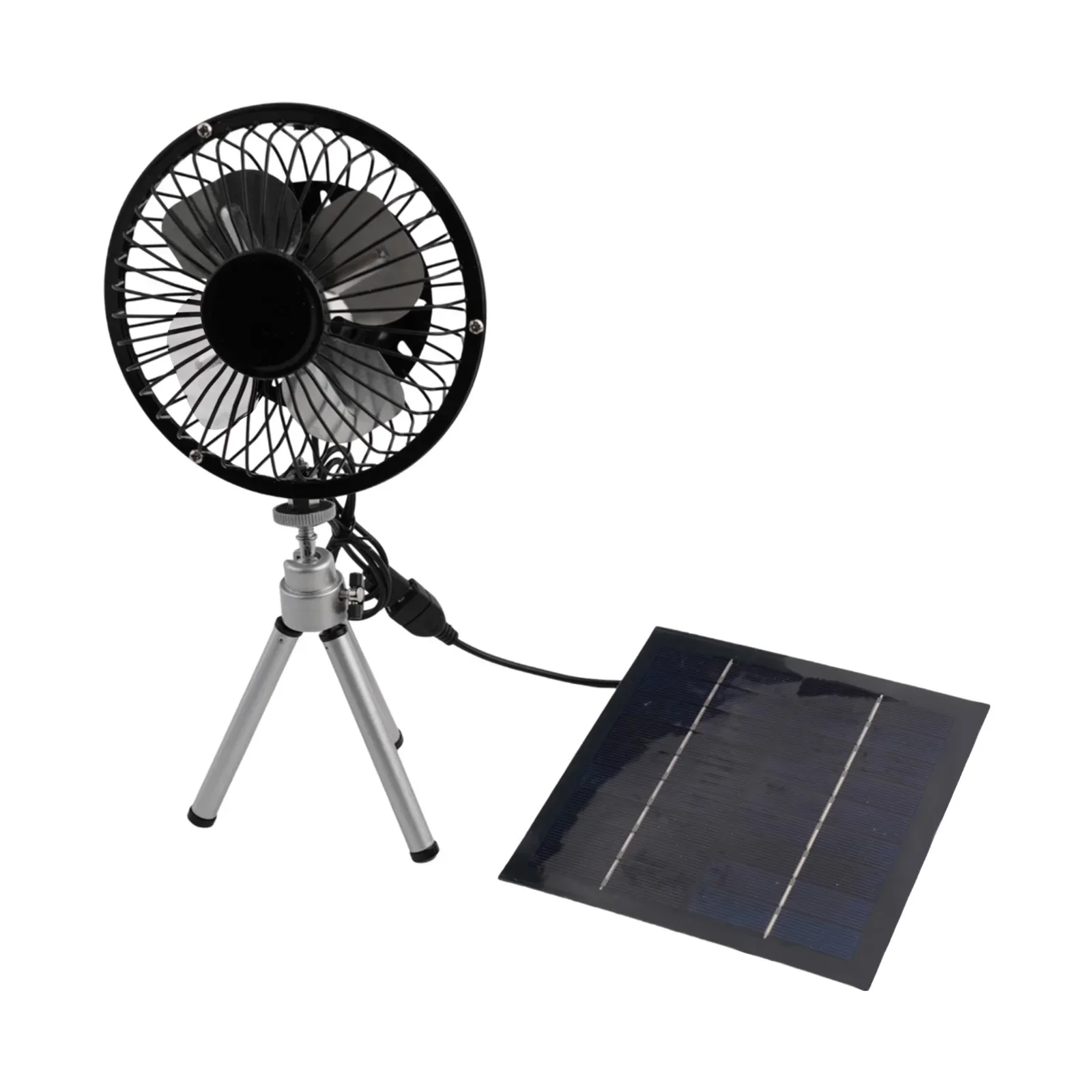 10W Solar Panel Powered Fan USB Fan With Telescopic Bracket Set Portable Desktop Fan Ceiling Fan For Camping Travel Home