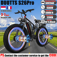 DUOTTS S26 Pro Ebike 1500W Dual Motor 48V 20AH 26*4.0 Inch Fat Tire Mountain Snow Electric Bicycle Full Suspension Electric Bike
