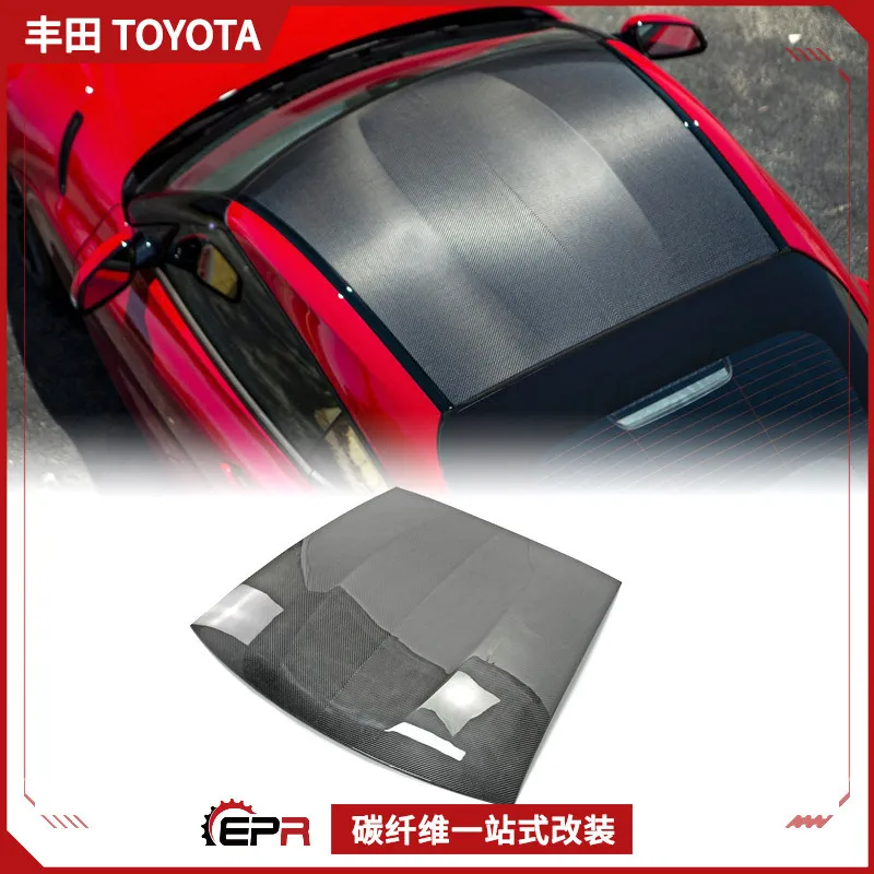 

Подходит для новой модификации автомобиля Supra Toyota A90 Bull Demon King, наклейка на крышу из углеродного волокна, сухой углерод, неразрушающий insta