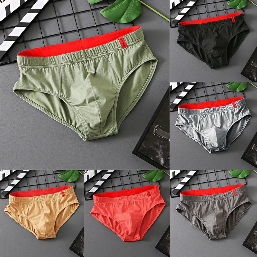 

Men Underwear Shorts Breathable Elastic Male Gay Sissy Pouch Cotton Breathable Men's Triangular Panties Low Waist Panties Brief