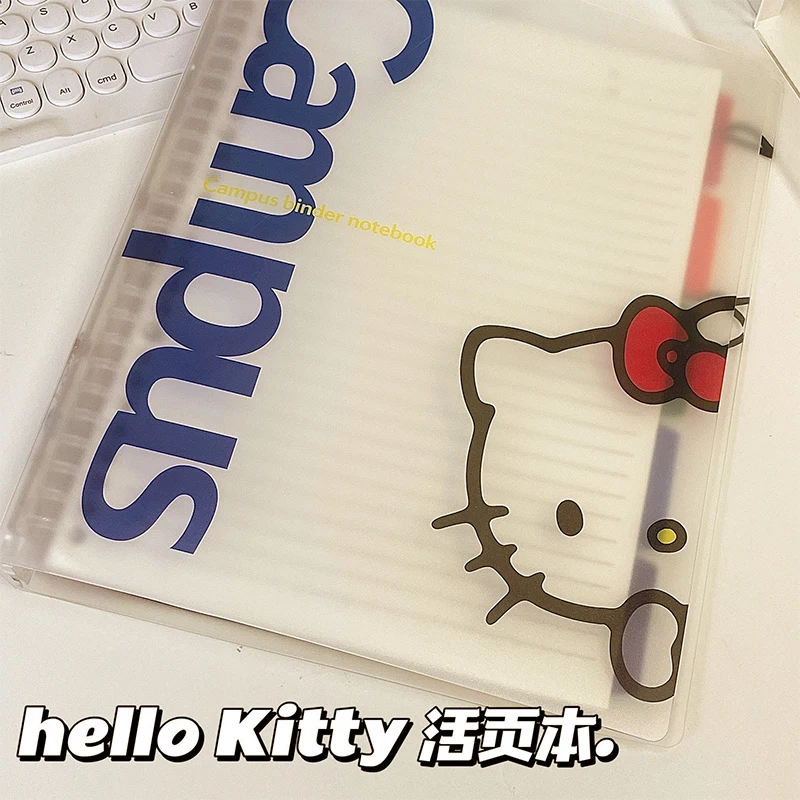 Hello Kittys Sanrio Transparently Cover Notebooks Kawaii Cute Anime Cartoon Student Handbook Stationery Notepad Girls Gifts