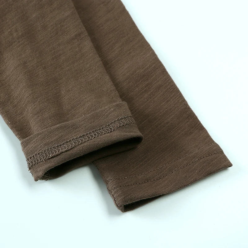 2025 ربيع الأطفال المراهقين طويلة الأكمام تي شيرت الصلبة الخيزران القطن تنفس الاطفال أفضل الكورية بنين بنات ملابس كاجوال #4