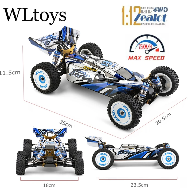 Wltoys Nuovo 124017 -V8 1/12 2.4G Racing RC Cars 4WD Motore Brushless 75Km/H Ad Alta Velocità di Controllo Remoto Off-road Drift Toys Per Aduit