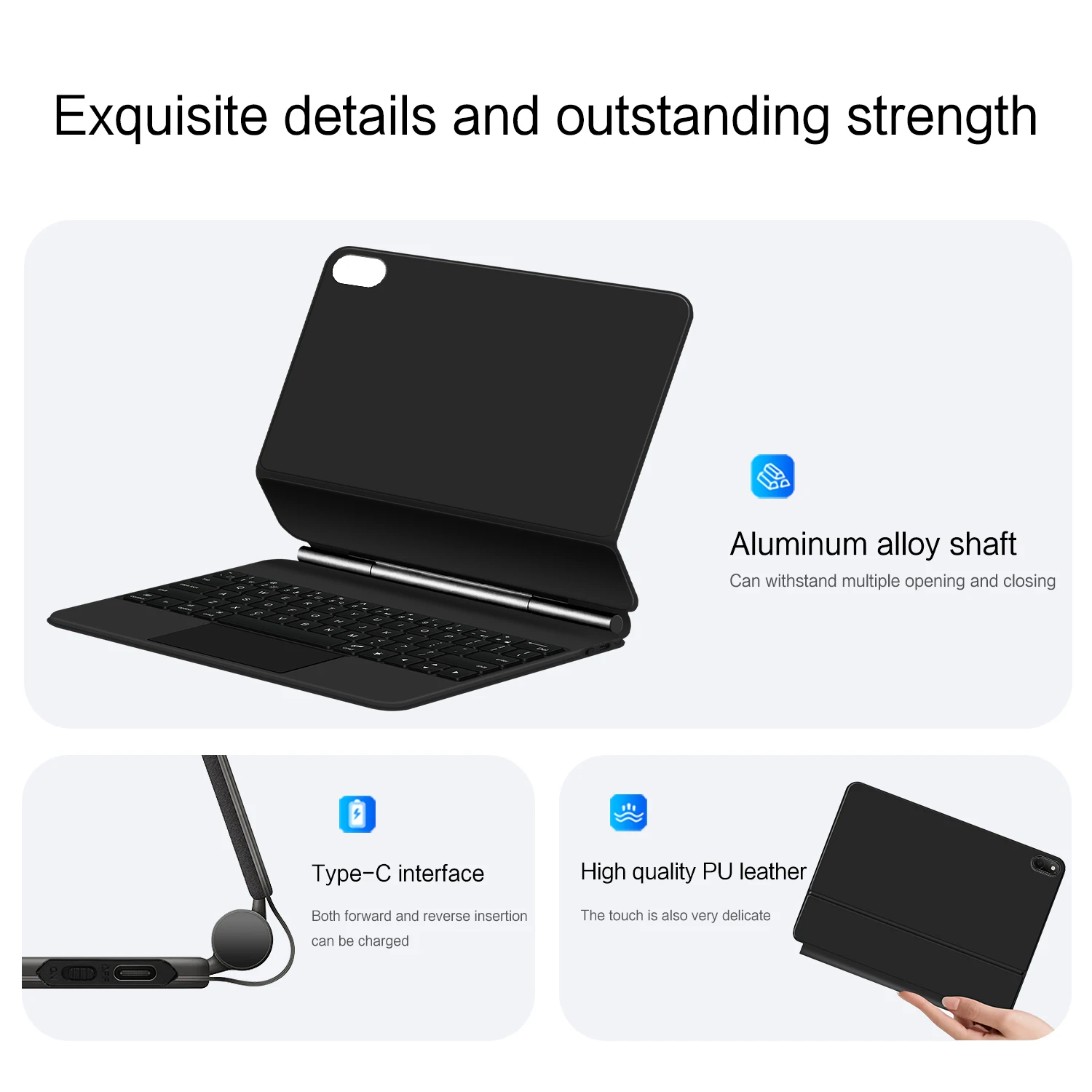 Imagem -05 - Teclado Backlight Magic para Huawei Matebook e 2023 Drr-w76 12.6 Smart Case Português Espanhol Árabe Capa do Teclado Folio