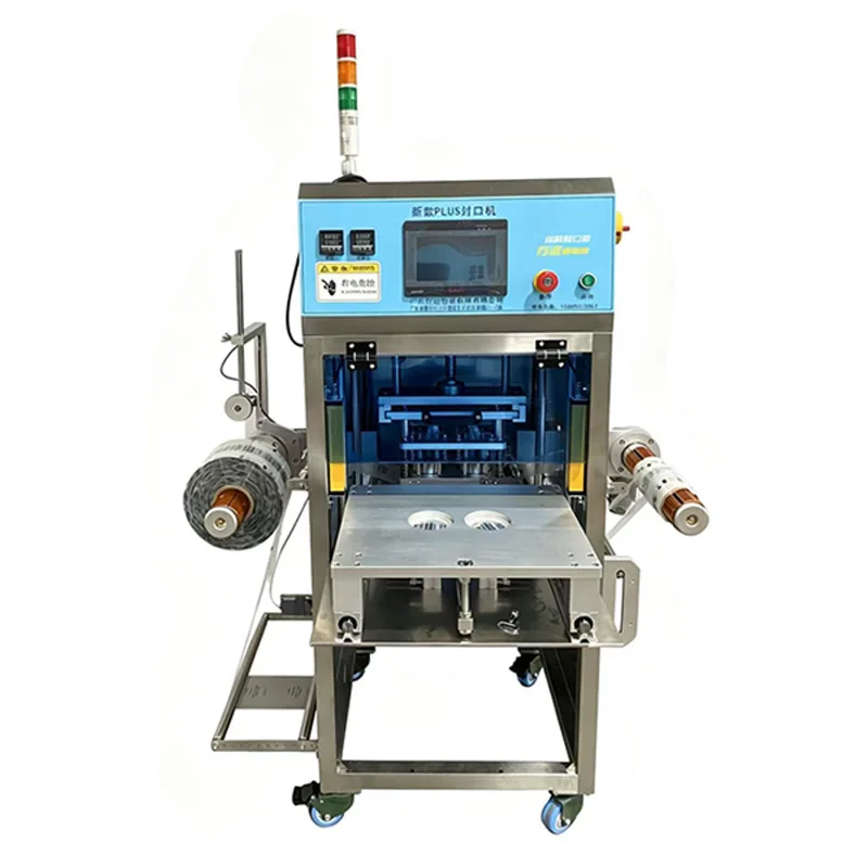 Cup Sealer Machine, Pudding Milk Ice Cream PP Lid Film Sealing Machine for Jelly Cake Container