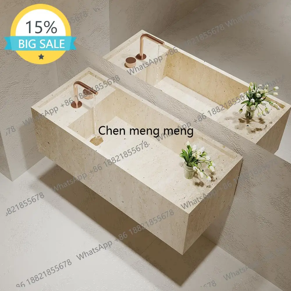 

L07 Ice Silk Sapphire Bathroom Vanity: Thin-edged quartz stone sink with built-in design and customized depth