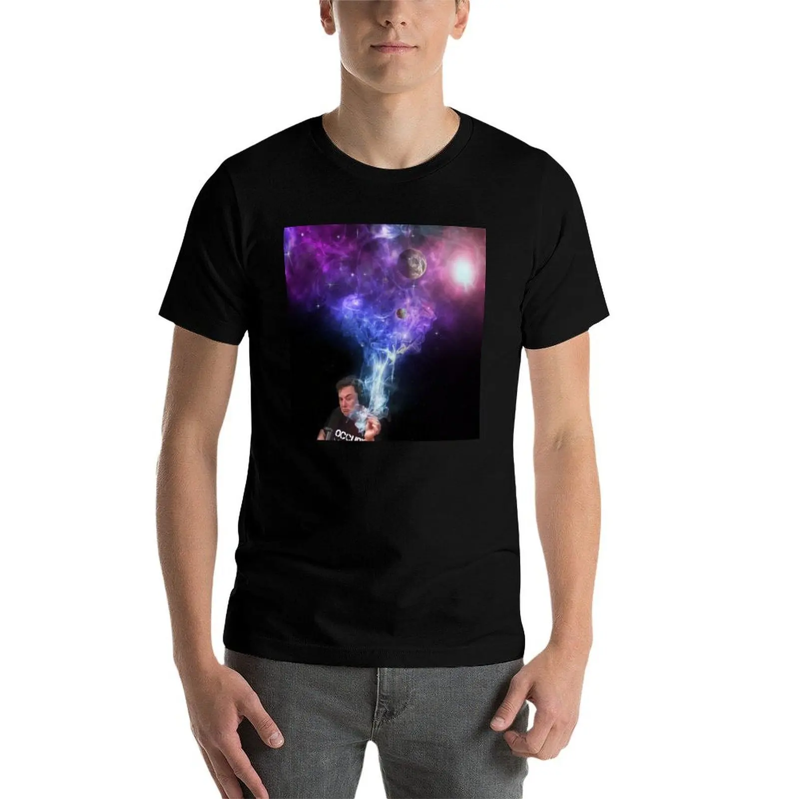 Elon Musk smoking outerspace weed T-Shirt Quick Dry Light Sports T-Shirt view 4