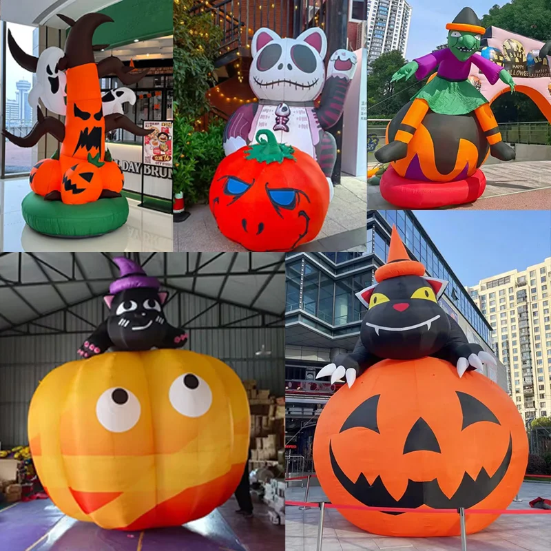 

Надувной декоративный реквизит в виде тыквы на Хэллоуин с воздуходувкой для занятий лугами на открытом воздухе, фестивальный тематический садовый орнамент