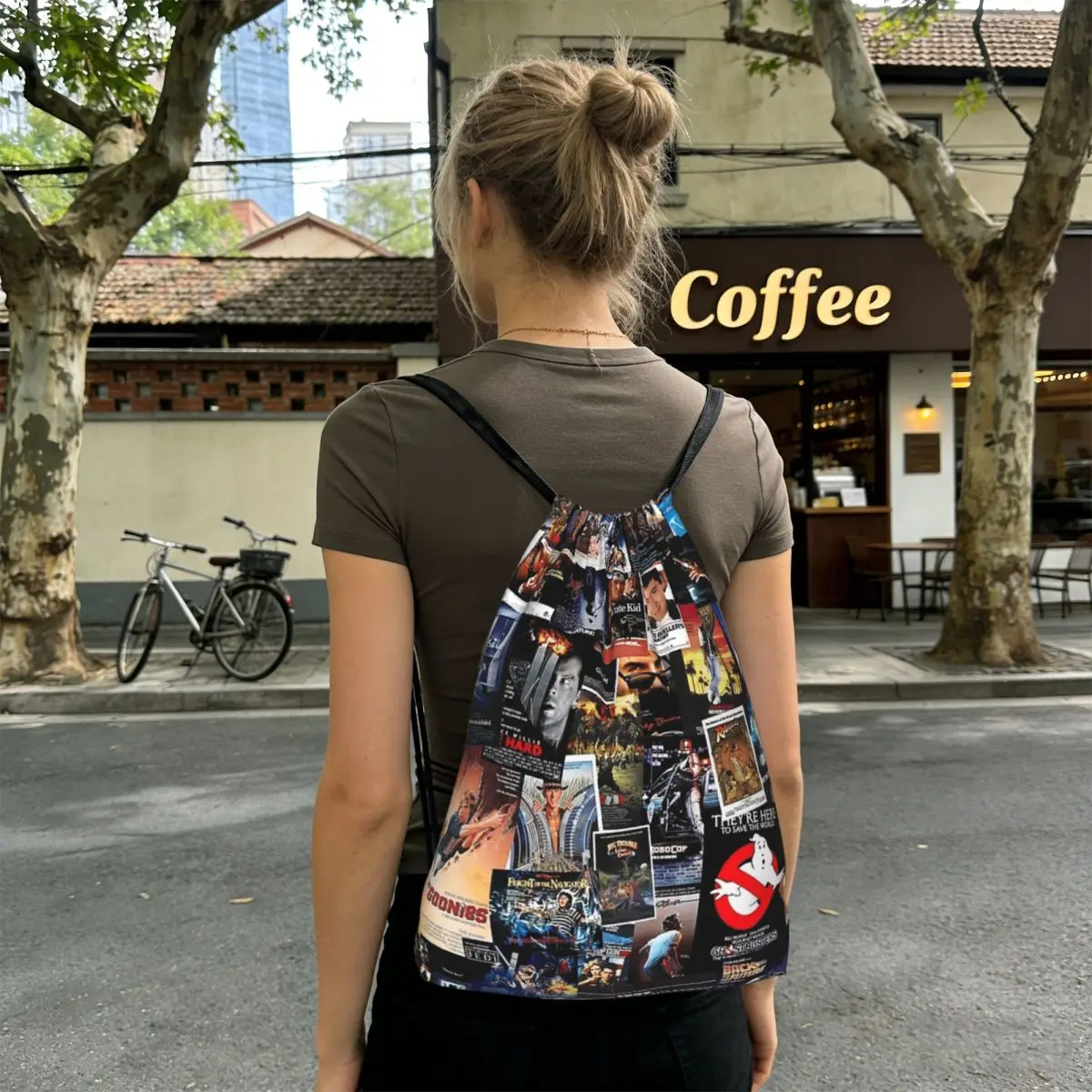 1980s Movie Posters Backpacks Fashion Drawstring Bags Sports Bag Book Bags for Man Woman School