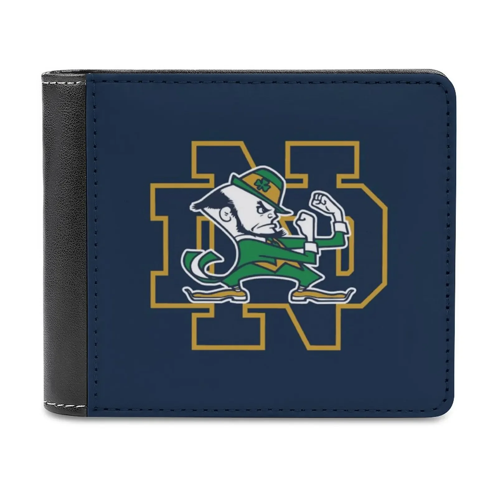 

Notre Dame Fighting Irish Nd Navy Leather Wallet Men Slim Purse Card Holder Wallets Money Bag