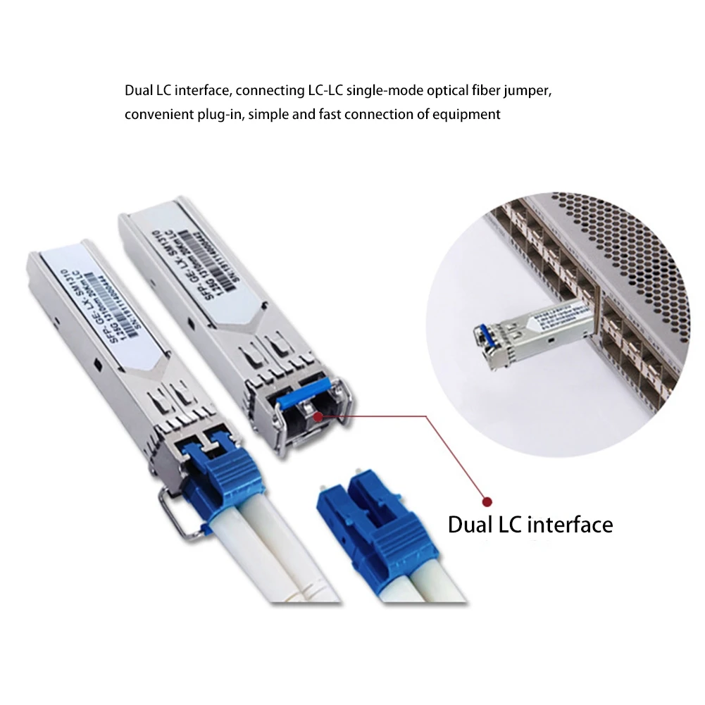 Optyczny moduł optyczny SFP Gigabit jednomodowy moduł optyczny SFP-GE-LX-SM1310 20KM podwójny światłowód 1.25G dla Huawei H3C