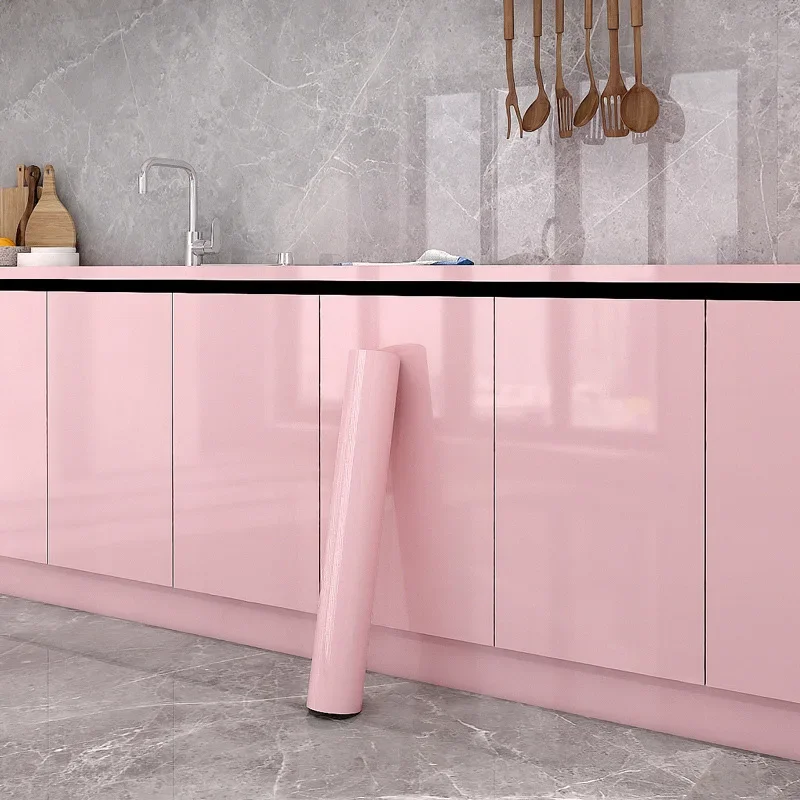 Glossy Vinyl Wallpaper for Walls In Rolls Waterproof Wall Stickers Bathroom Table Kitchen Adhesive Sticker for Furniture Decor