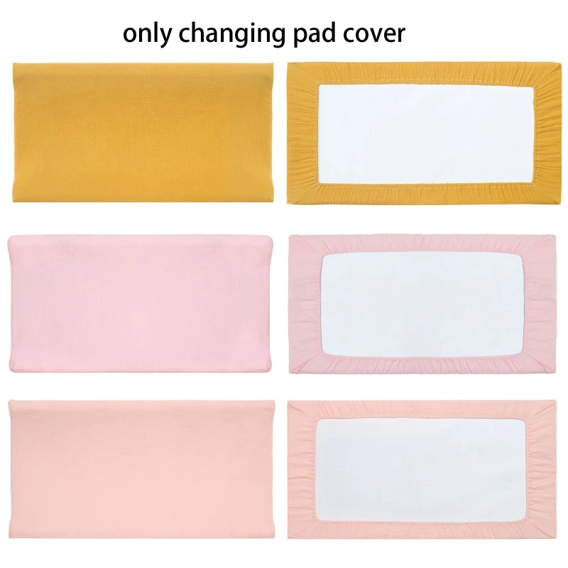 77HD Baby Diaper Changing Pad Removable Muslin Changing Mat Cover for Infant Toddler