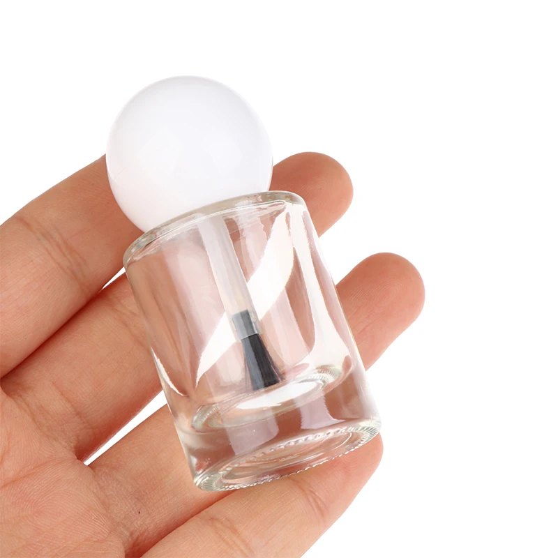 【Peace】1pcs 15ml Empty Nail Polish Bottles Clear Glass Nail Gel Bottles With Brush Cap Nail Oil Nail Art Tool