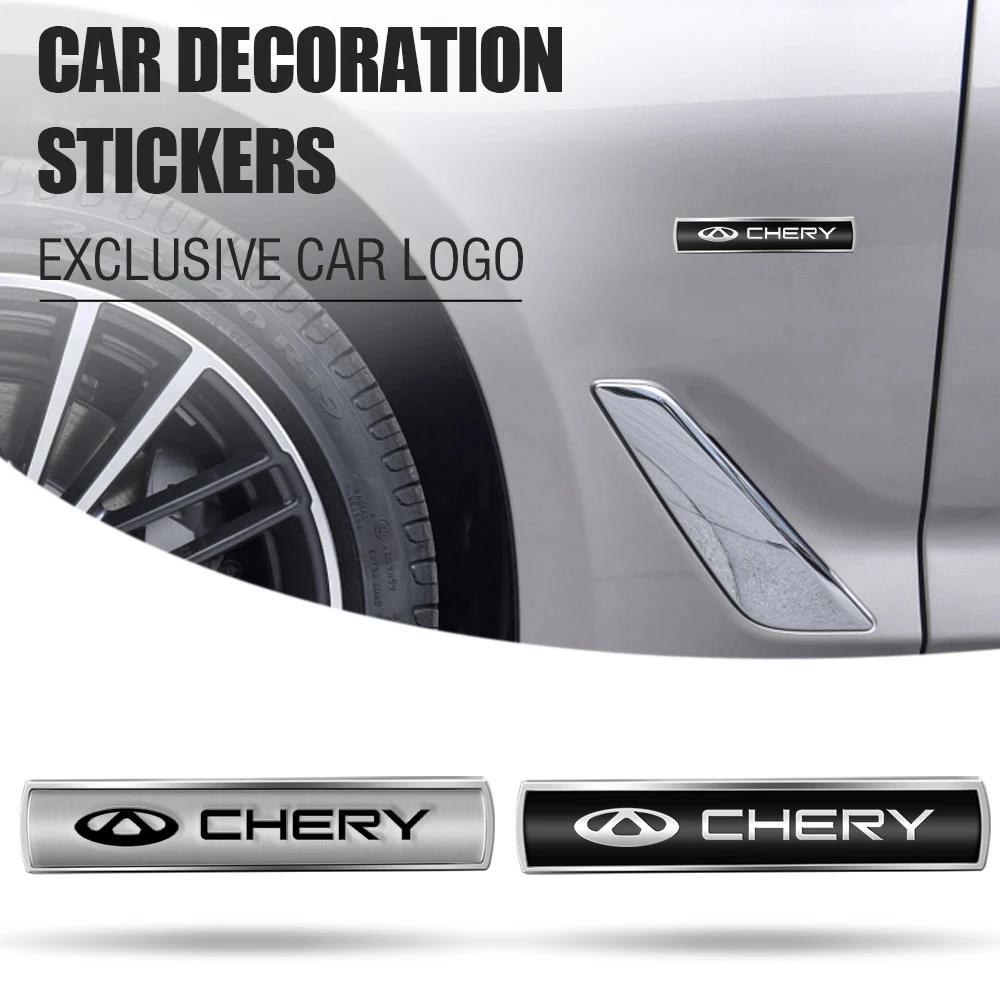 Car Styling Metal Alloy Car Body Fender Side Trunk Emblem Stickers For Chery A1 A3 A5 QQ Blossom Tiggo 2 7 8 3X 5X Fulwin Arrizo