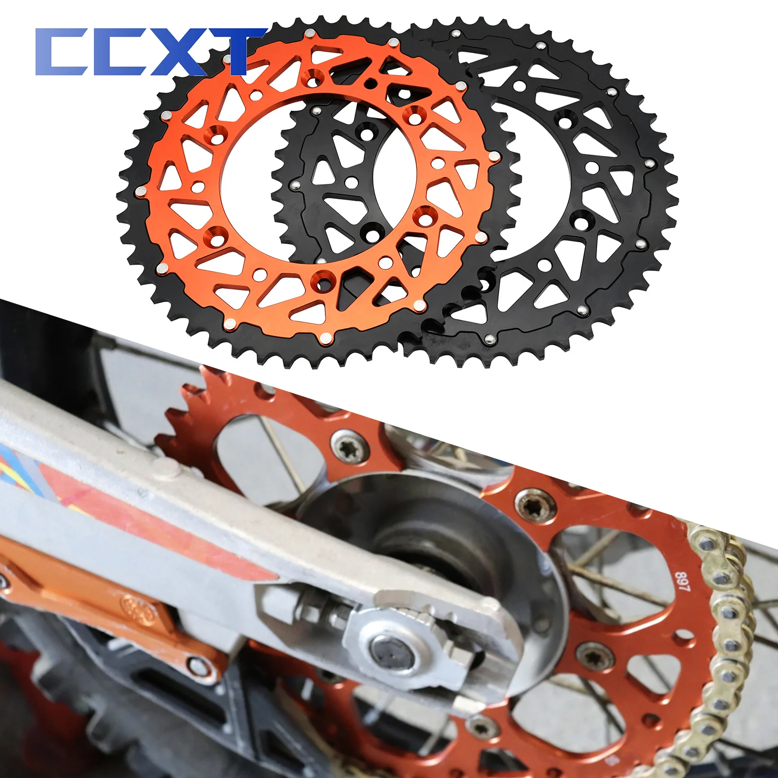 

Задняя звездочка цепи мотоцикла 50T 52T для KTM Duke MXC LC4 SMC SMR 625 640 660 690 790 EXC SX XCW EXCF SXF 200 250 300 350 450