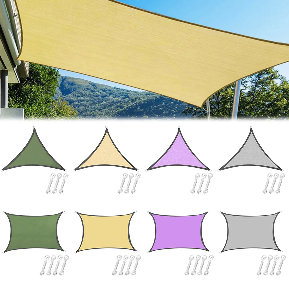 

Sun Shade UV Block with D-Ring Canopy Patio Cover Breathable Sunlight Block Awning for Backyard Lawn Garden Outdoor Activities