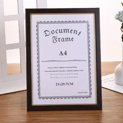 A4 Size Wooden Diploma Certificate Photo Artwork Picture Frame Poster Wall Decor Frame for Tabletop Desktop