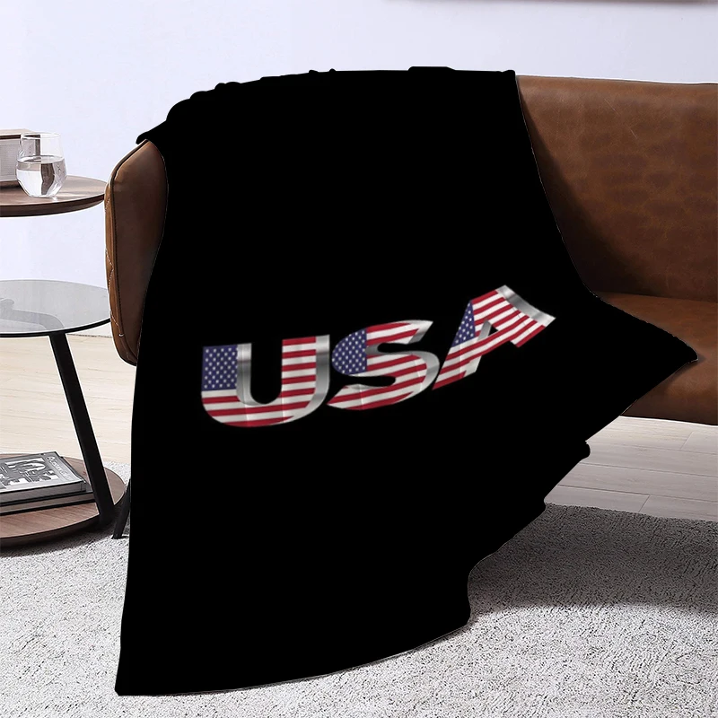 

USA Flag American Blanket Sofas Blankets for Decorative Sofa Throwing Soft Plaid With Print Plead Cover Downy Catnap King Lid