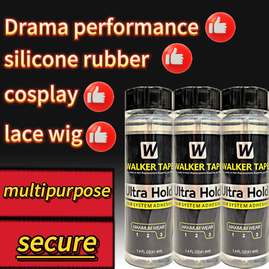 Walker fita ultra hold laço adesivo 1.4oz/41.4ml à prova dwaterproof água cosplay peruca reparação orelha barba sem costura adesivo rápido de longa duração