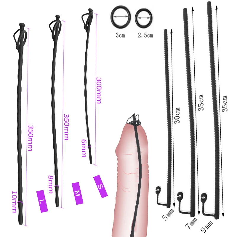 3 Style Silicone Hollow In Penis Urethral Plug Sounding Catheter Dilator Horse Eye Irritation Penis Stimulation Sex Toys For Men