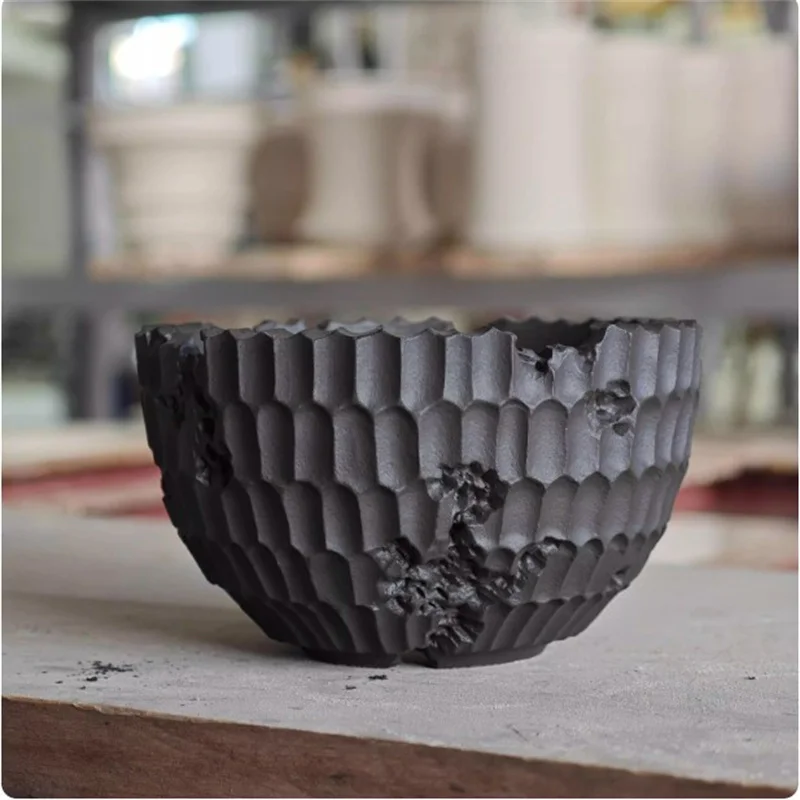 Vaso Artesanal em Forma de Tigela para Raízes, Vaso para Plantas Pachypodium Agave, Pequeno Vaso de Flores, Vaso para Bonsai