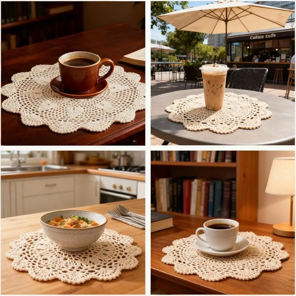 New Round Crochet Doilies Crochet Cotton 35/40CM Cotton Doilies Crochet Placemats