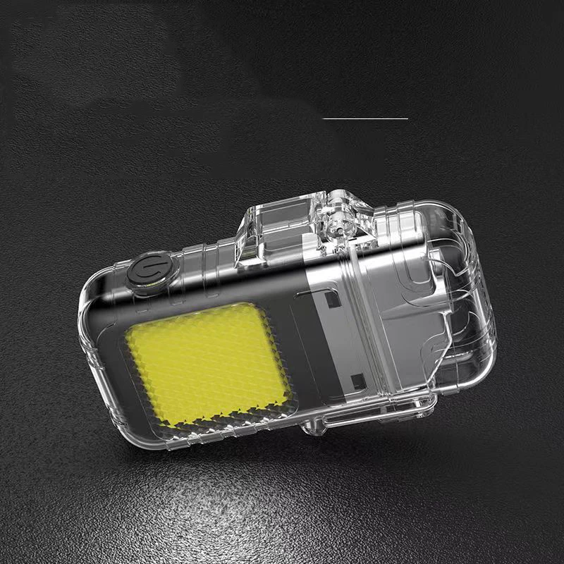 New Rechargeable Arc Lighter Lighting Light Outdoor Multi functional Lighter Flashlight Mini Keychain Light