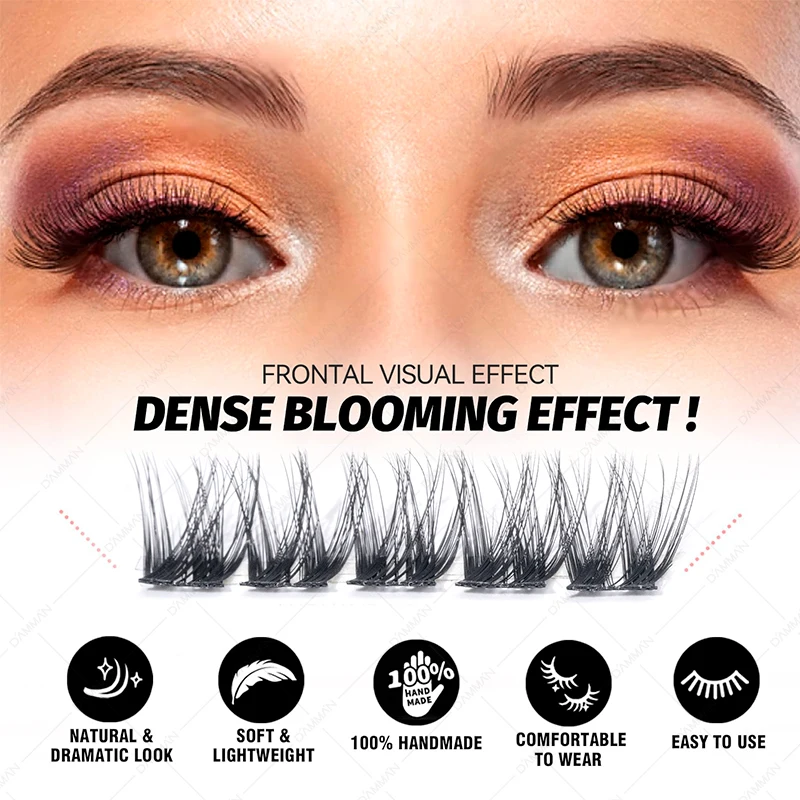 DAMMAN New 6D DIY Clusters Eyelash Extension Segmented Lashes Mix Length False Individual Lash Natural Eyelashes Makeup Tools