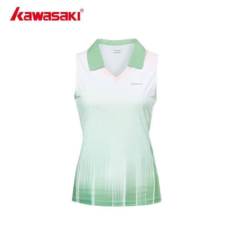 Kawasaki 2023 Spring/Summer Women Sportswear Set Porcelain Series  Short Sleeve Sports Leisure Badminton Shirt Women Clothing