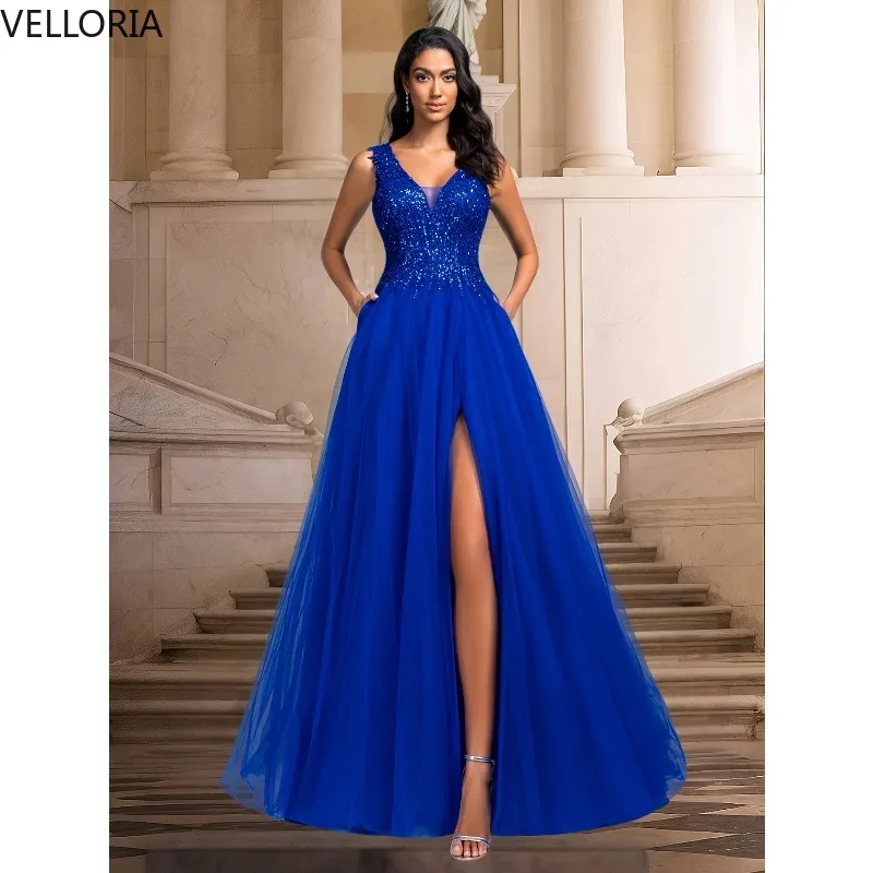 Royal Blue Tulle Ev… - image