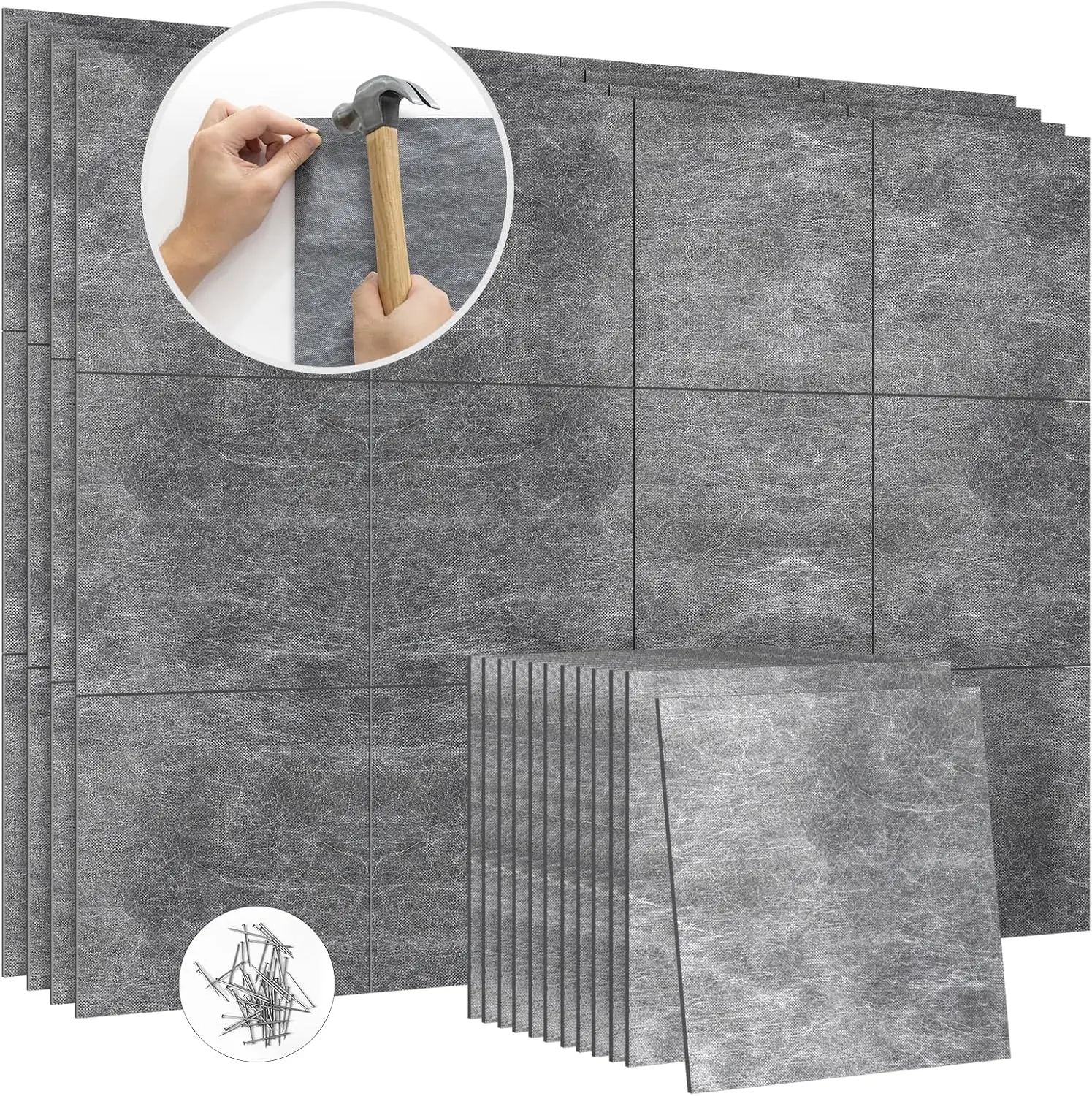 Mass Loaded Vinyl Soundproofing Pads, 0.71 lbs/sqft, 1 X 1 Feet(Per Piece) Sound Blocker, Sound Proof and Anti-Vibration