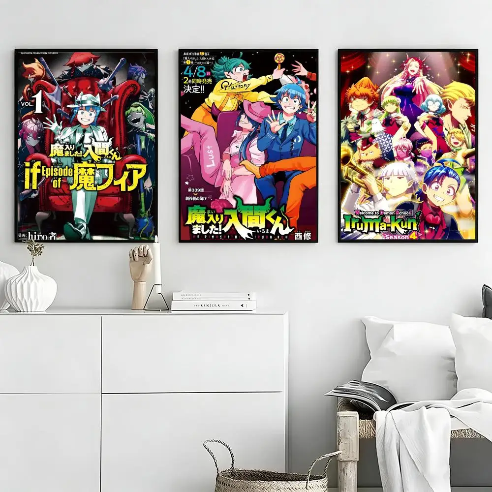 Anime Welcome To Demon School Iruma Kun Poster Self-adhesive Art Waterproof Paper Sticker Coffee House Bar Room Wall Decor