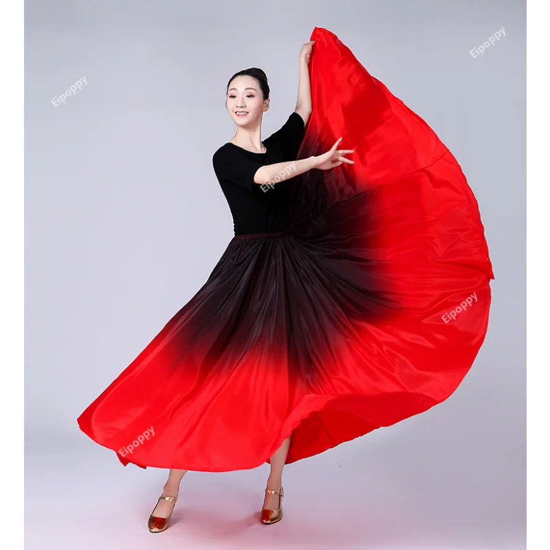 

classic style woman fashion bullfight dancing skirt lady belly dancing gradient long skirt flamenco skirt