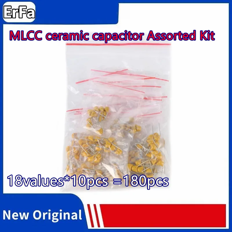 18values*10pcs =180pcs Monolithic Ceramic Capacitor 20pF~1uF MLCC ceramic capacitor Assorted Kit Monolithic Ceramic Capacitor